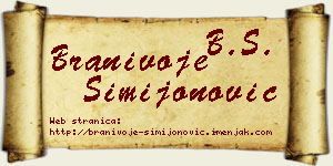 Branivoje Simijonović vizit kartica